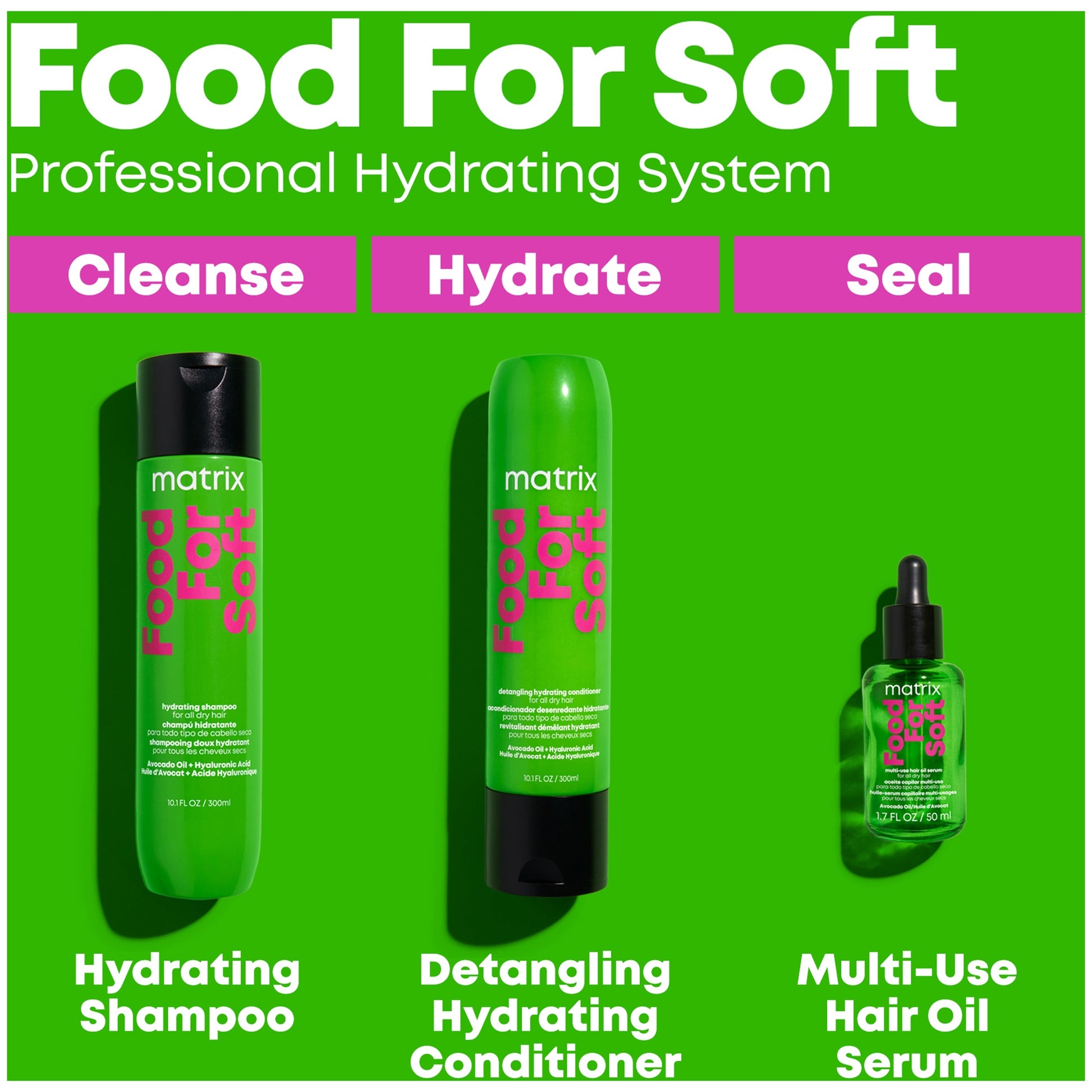 Matrix Food For Soft Detangling Conditioner with Avocado Oil and Hyaluronic Acid For Dry Hair 300ml