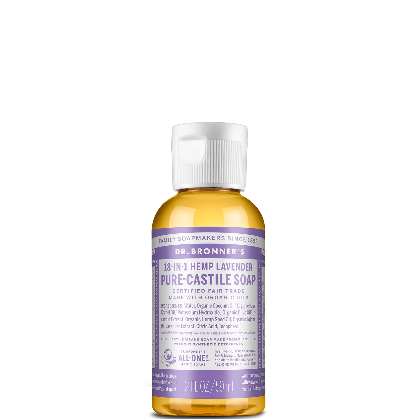 Dr. Bronner's Lavender Liquid Soap 59ml