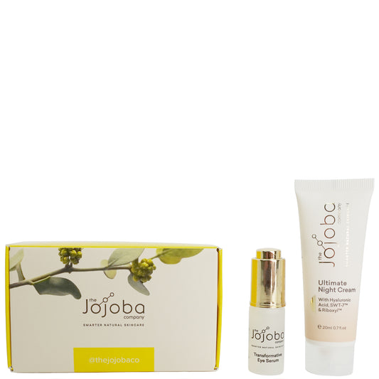 The Jojoba Company Ultimate Night Heroes Cream 20ml and Eye Serum 7ml Bundle