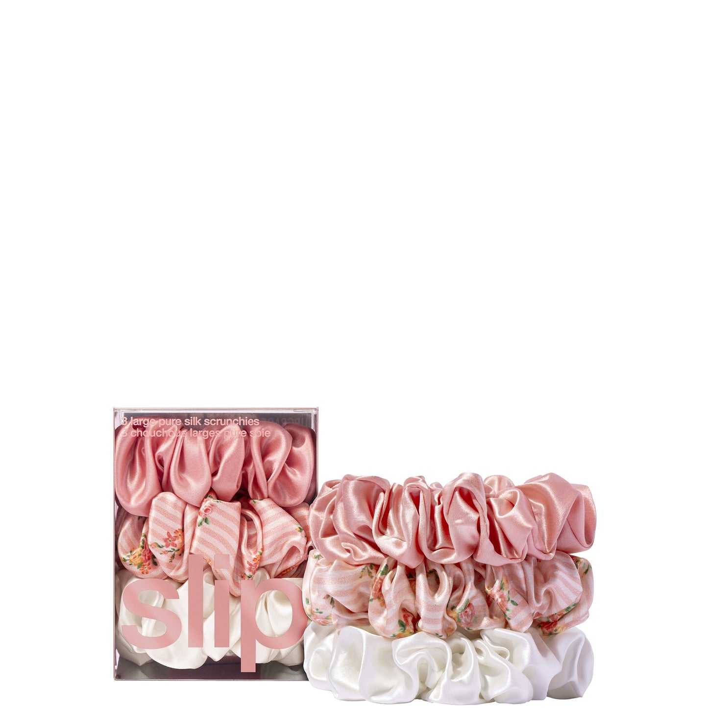 Slip Pure Silk Large Scrunchies - Petal