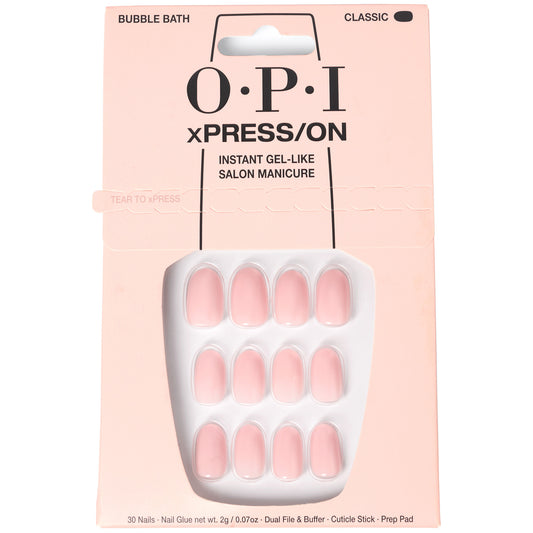 OPI xPRESS/ON Sheer Pink Press On Nails Gel-Like Salon Manicure - Bubble Bath