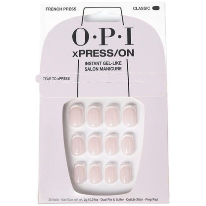 OPI xPRESS/ON Nude Press On Nails Gel-Like Salon Manicure - French Press