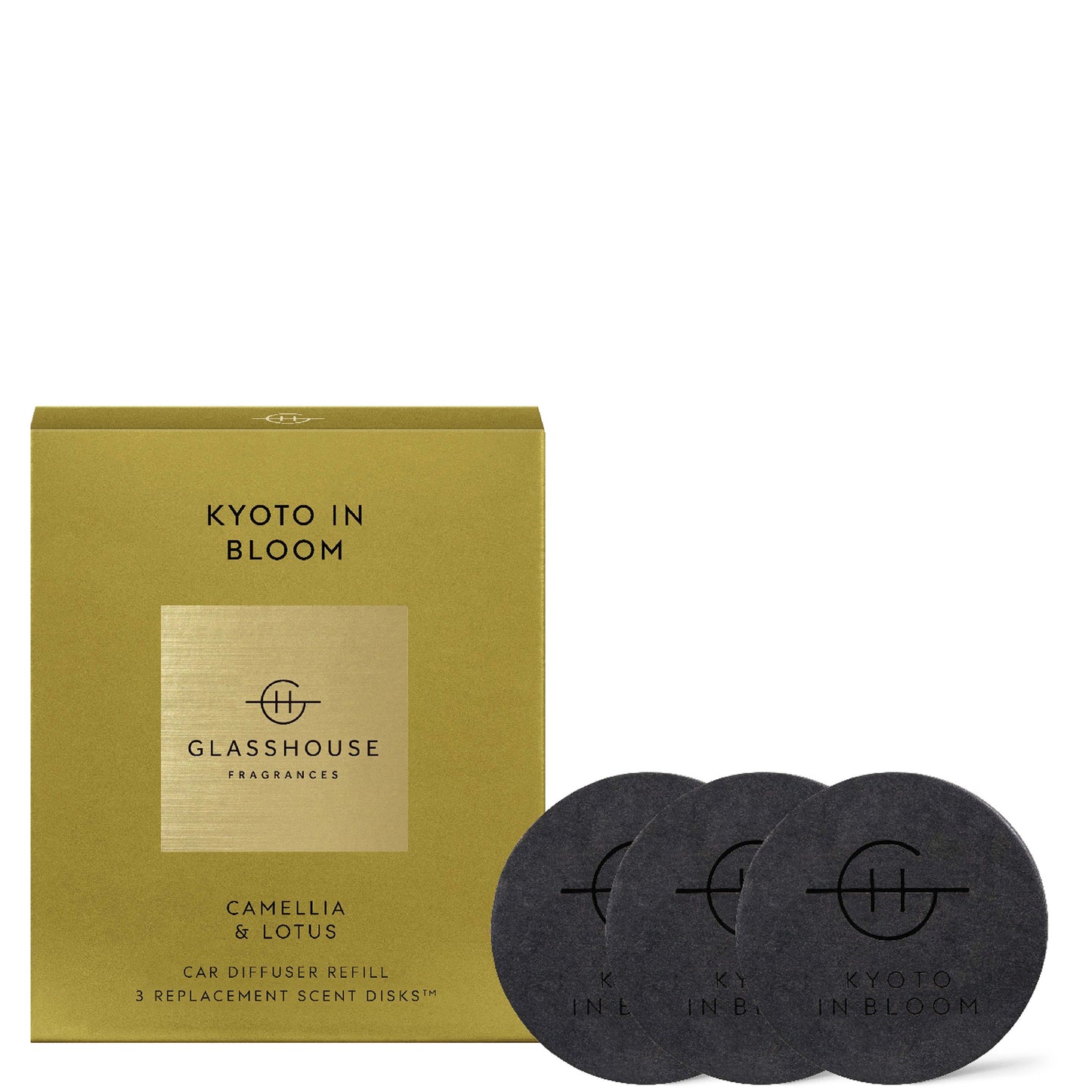 Glasshouse Fragrances Kyoto in Bloom 3 Replacement Scent Disks for Car Diffuser