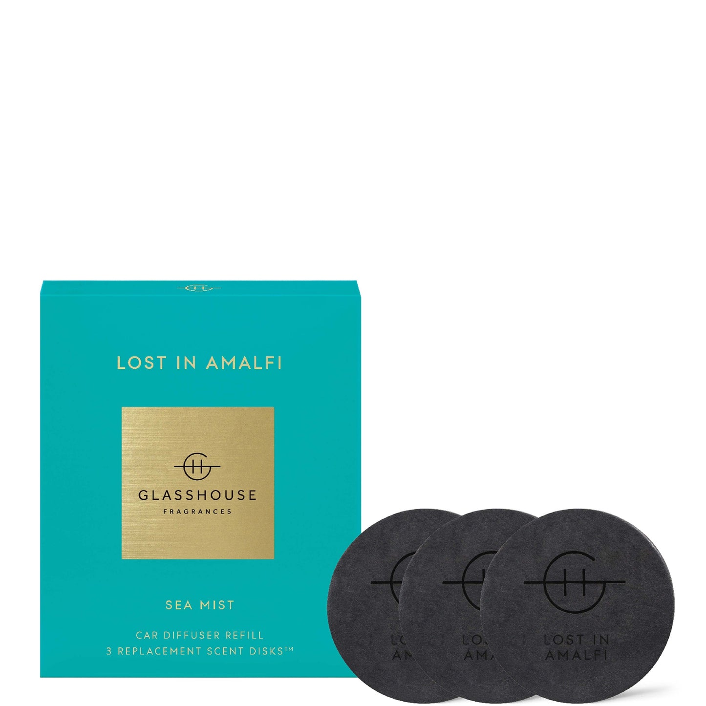 Glasshouse Fragrances Lost in Amalfi 3 Replacement Scent Disks for Car Diffuser