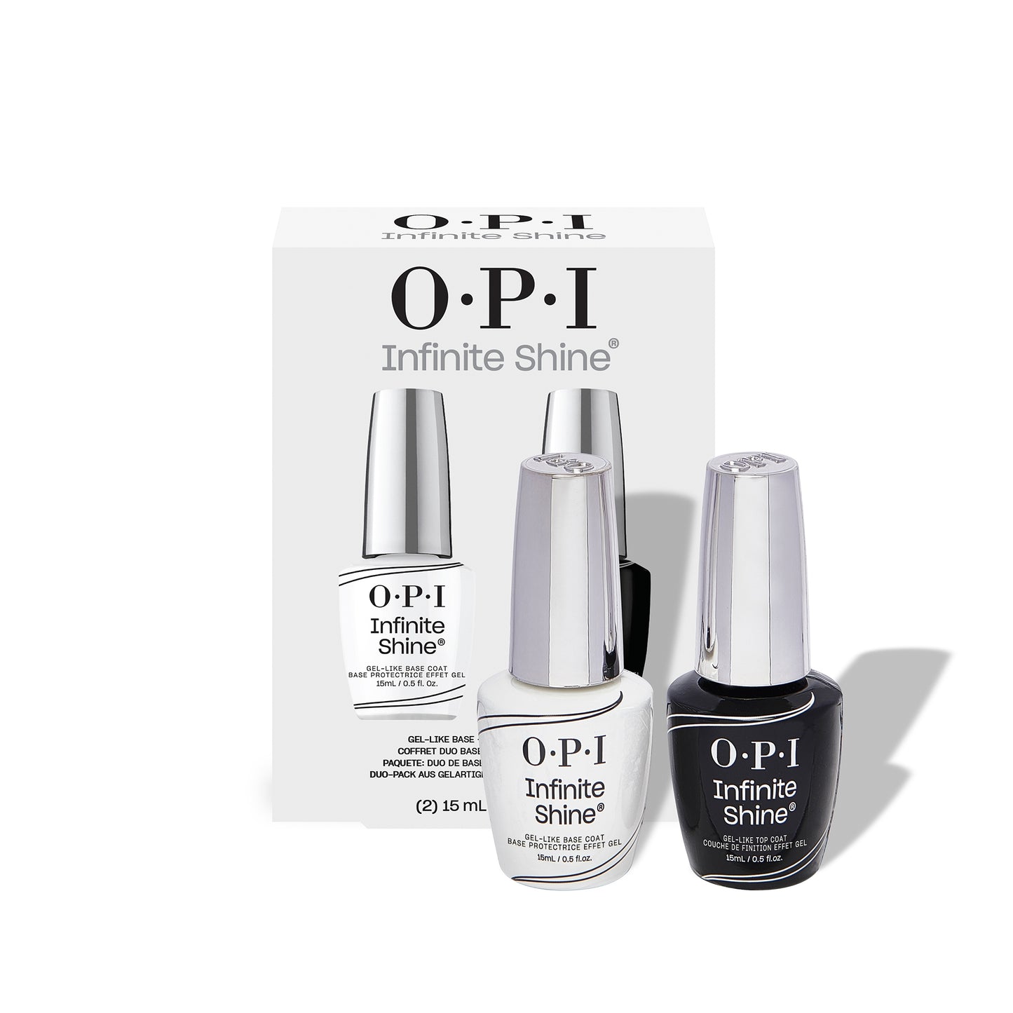 OPI Infinite Shine Long-Wear Gel-Like Base Coat and Top Coat Nail Polish Duo Pack 2 x 15ml