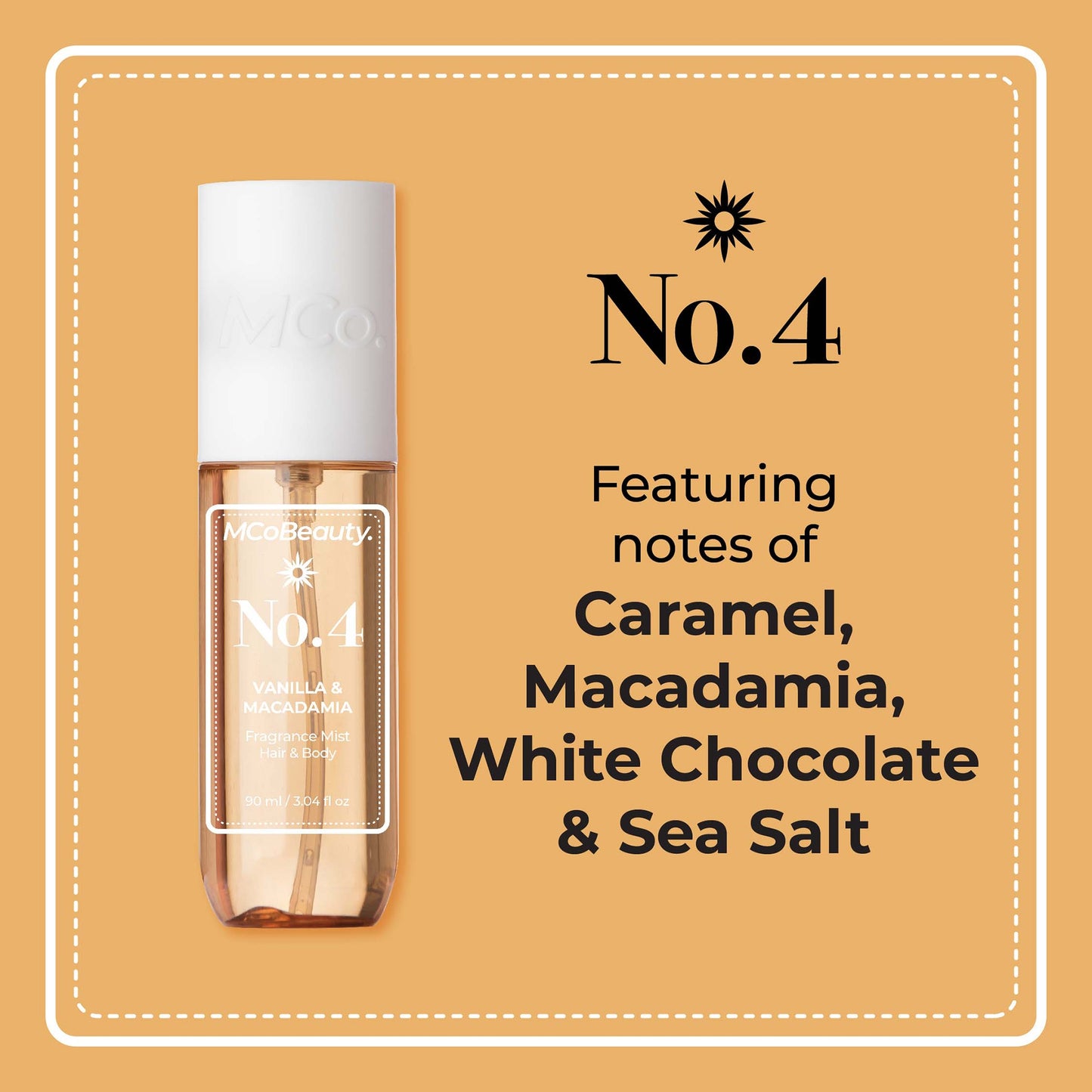 MCoBeauty Fragrance Mist Hair & Body 90ml - No.4 Vanilla & Macadamia