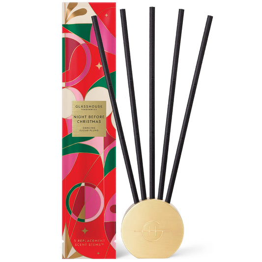 Glasshouse Fragrances Christmas 5 Replacement Scent Stems - Night Before Christmas