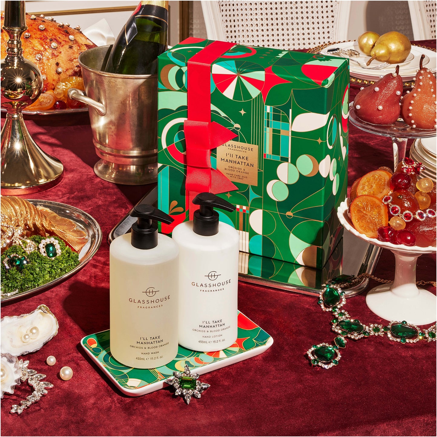 Glasshouse Fragrances Christmas Hand Care Duo Set - I'll Take Manhattan