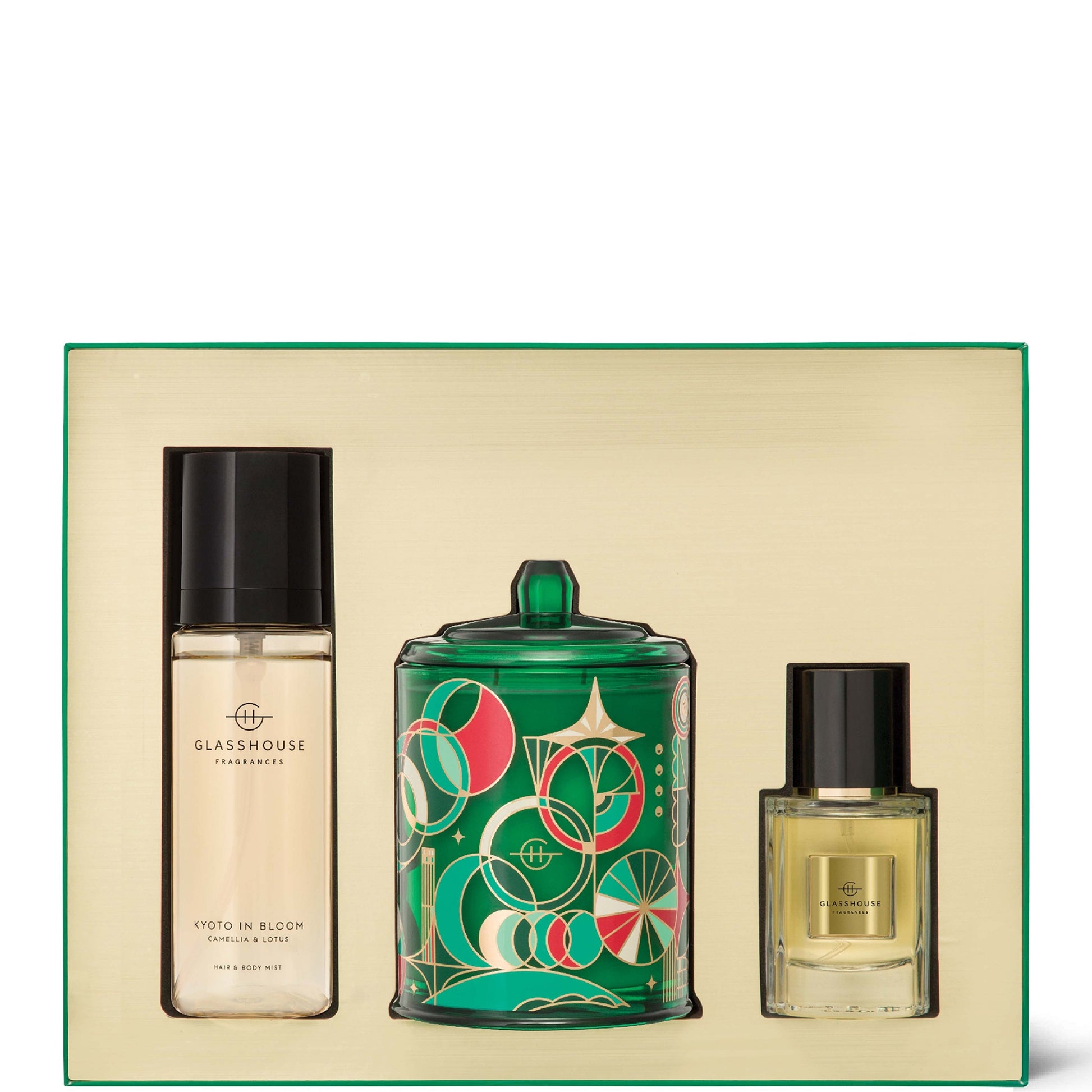 Glasshouse Fragrances Christmas Fragrance Trio Gift Set - Kyoto in Bloom