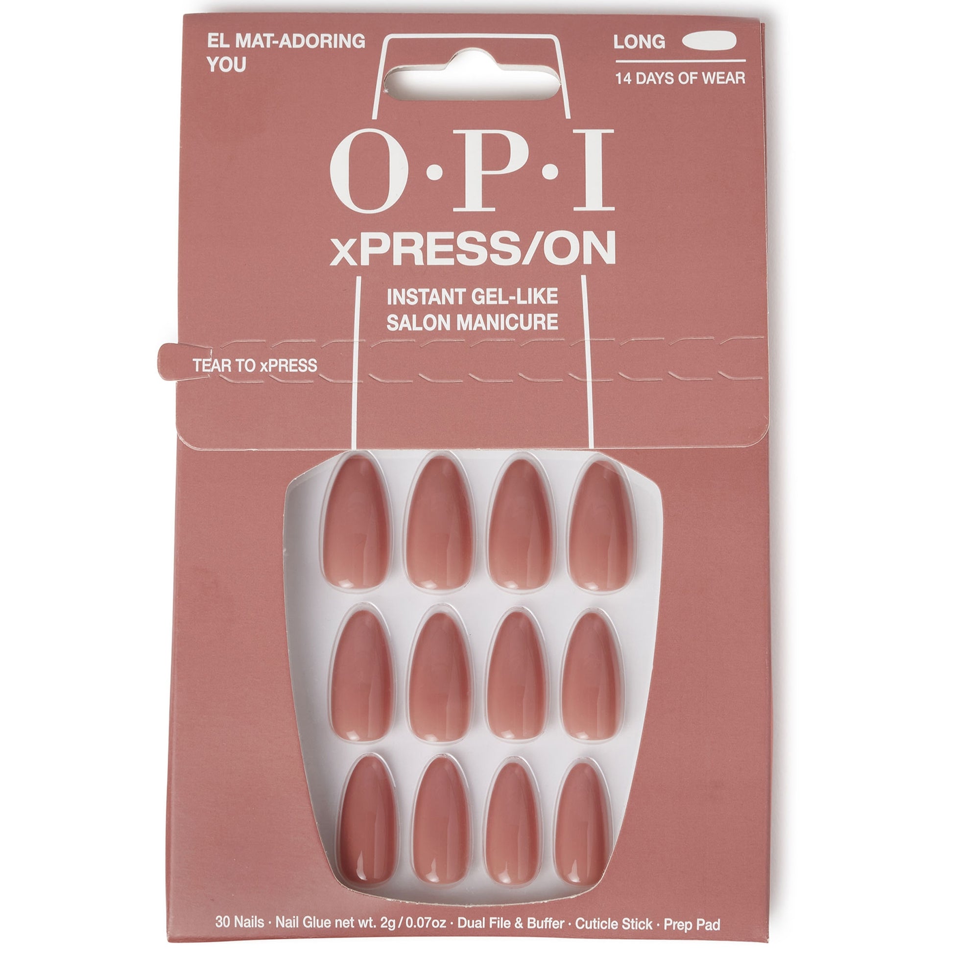 OPI xPRESS/ON - El Mat-Adoring You Press On Nails Gel-Like Salon Manicure