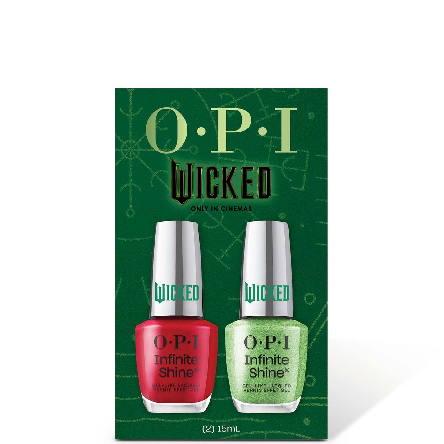 OPIxWicked Infinite Shine Duo Gift Set - Thrillifying! and OPI'm Phosphorescent!