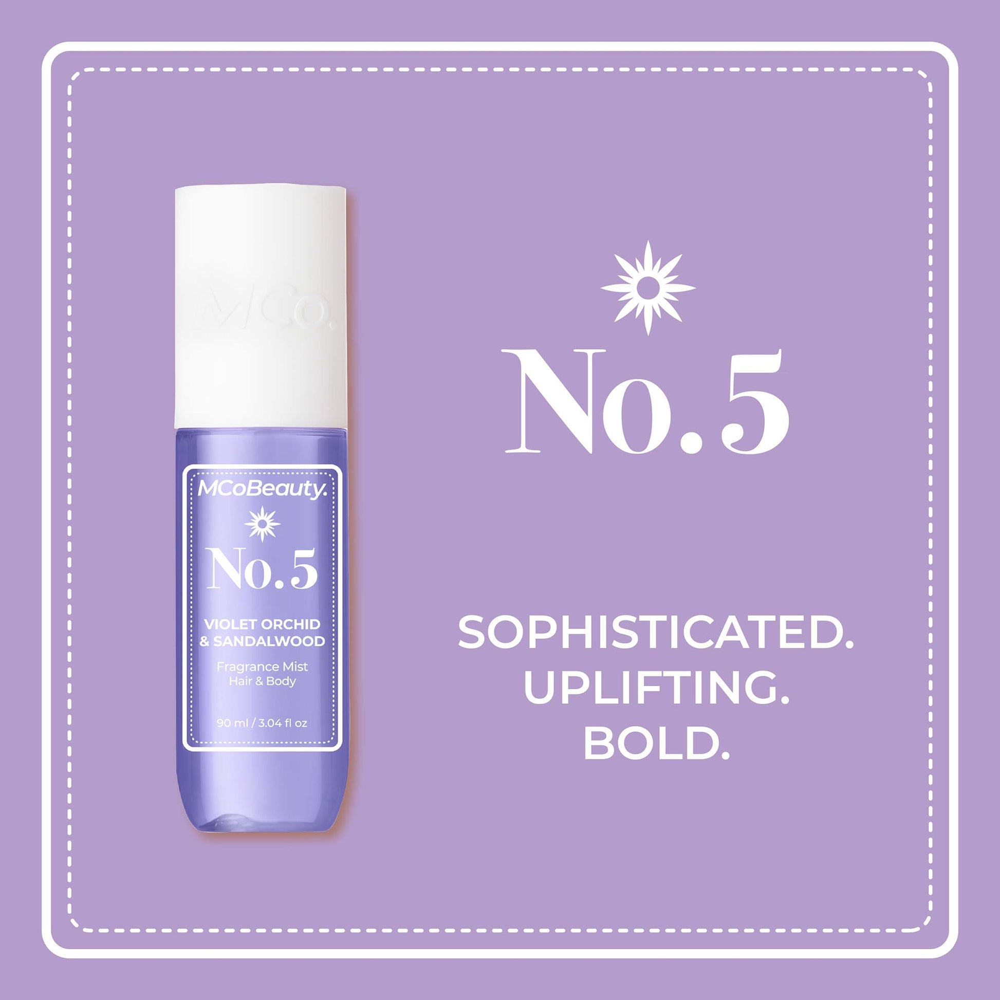 MCoBeauty Fragrance Mist Hair and Body 90ml - No.5 Violet Orchid & Sandalwood