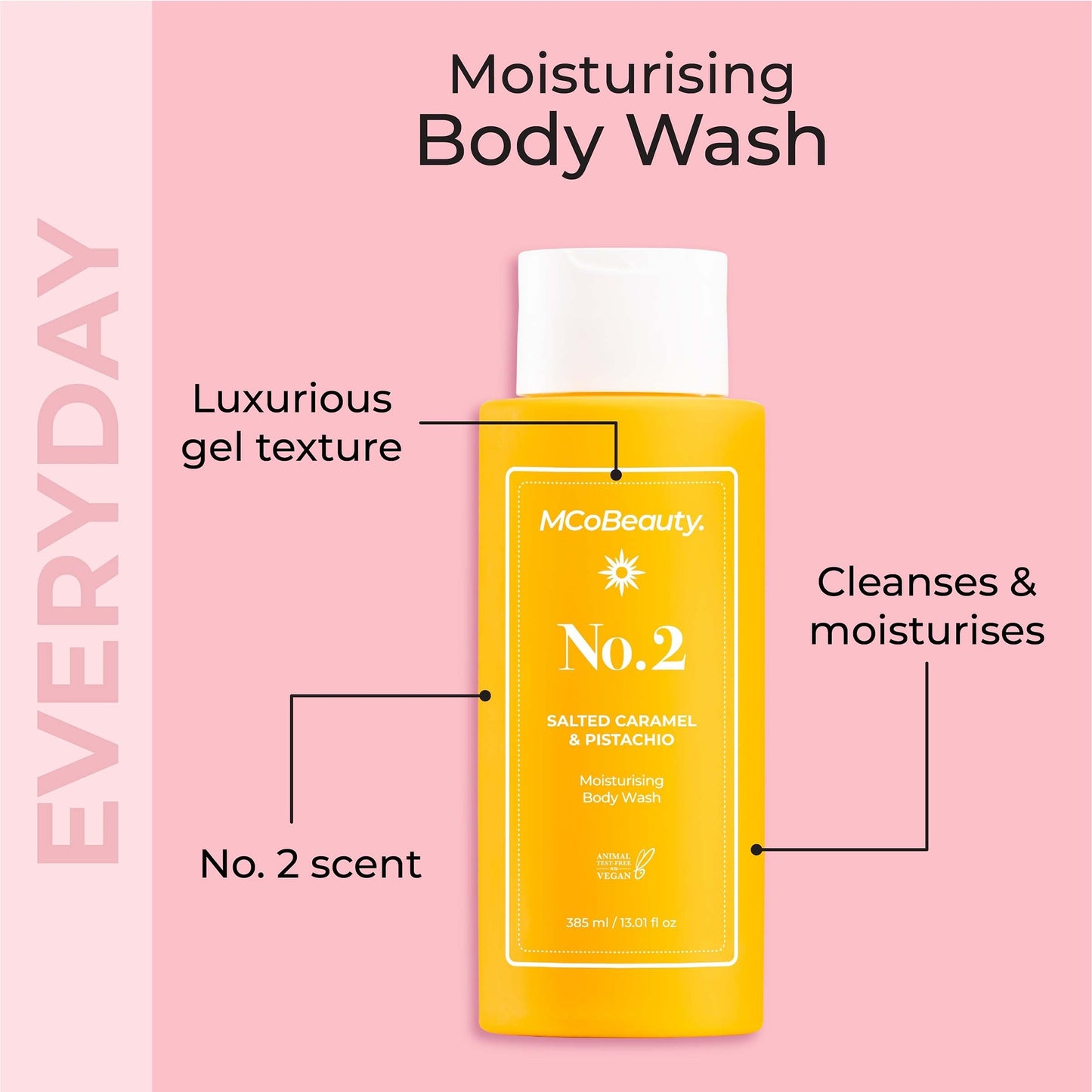 MCoBeauty Everyday Body Wash Cream-Gel 385ml  - No.2 Salted Caramel & Pistachio