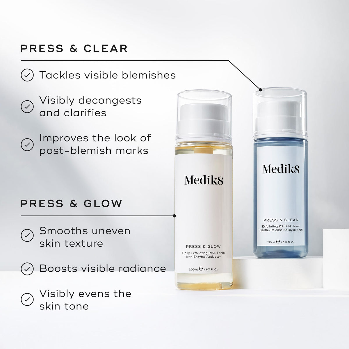 Medik8 Press and Glow Tonic Refill 200ml - Press & Glow Franchise -ROW