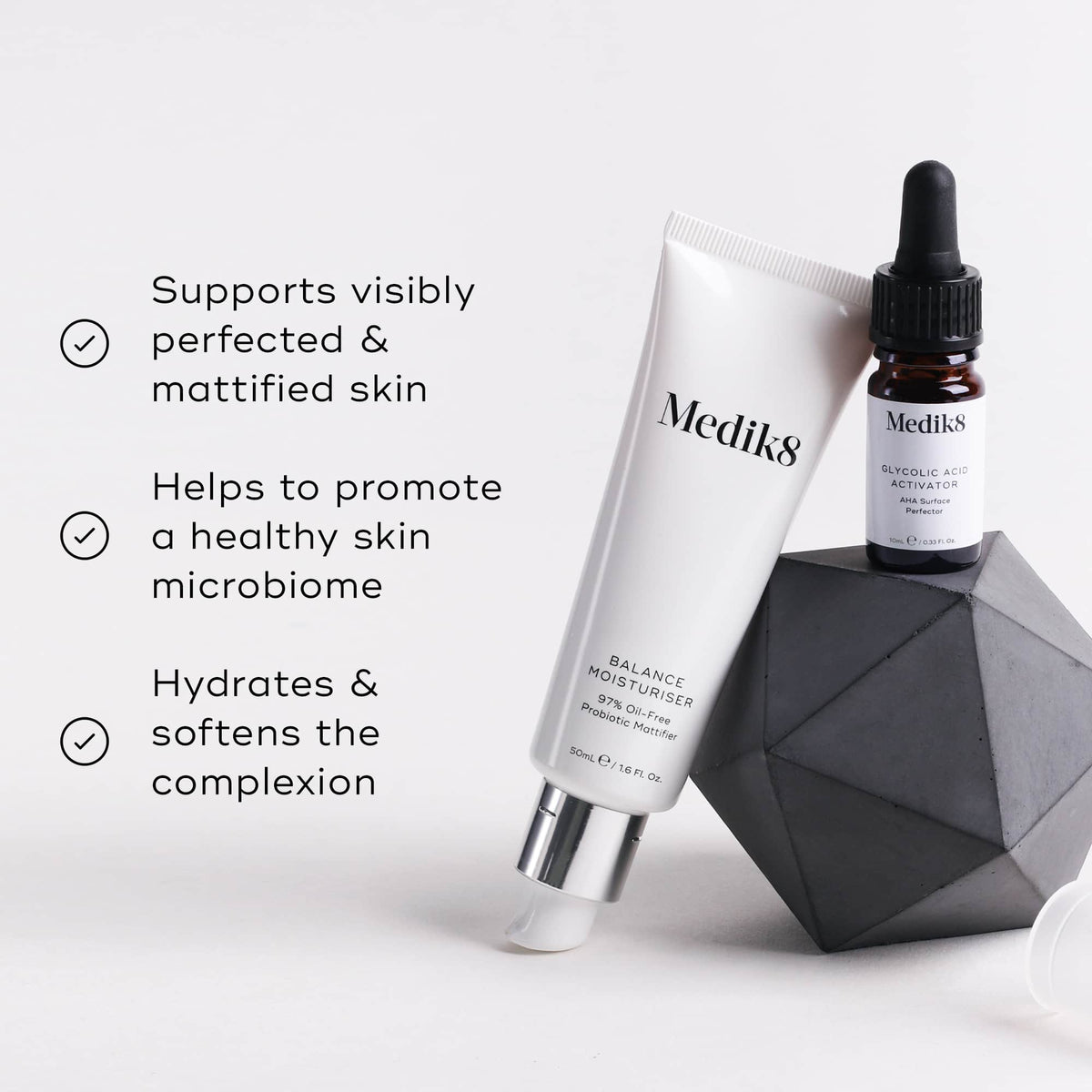 Medik8 Balance Moisturiser 50ml - Balance Moisturiser and Glycolic Acid Activator Benefits