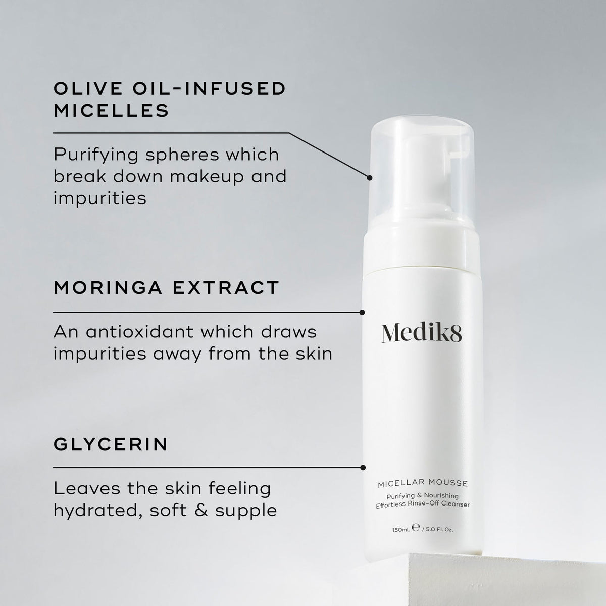 Medik8 Micellar Mousse 150ml - Ingredients