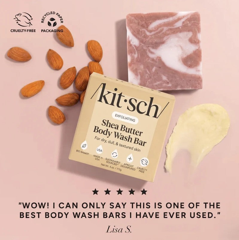 Kitsch Shea Butter Exfoliating Solid Body Wash Bar 113g
