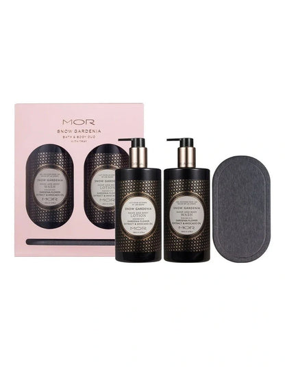 MOR Snow Gardenia Bath and Body Duo with Tray