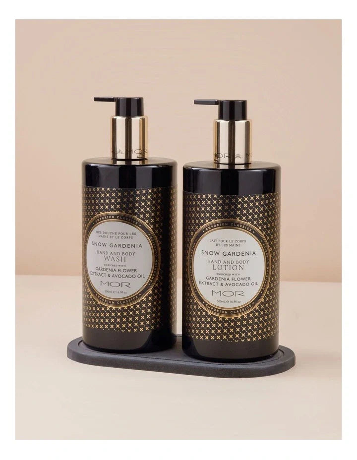 MOR Snow Gardenia Bath and Body Duo with Tray