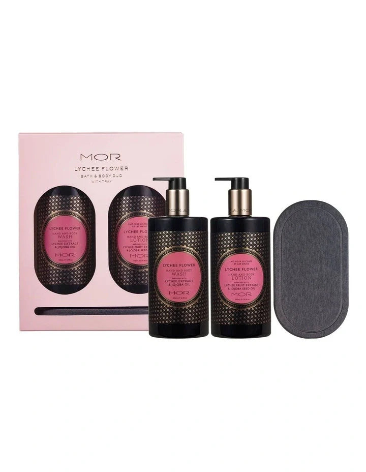 MOR Lychee Flower Bath and Body Duo with Tray