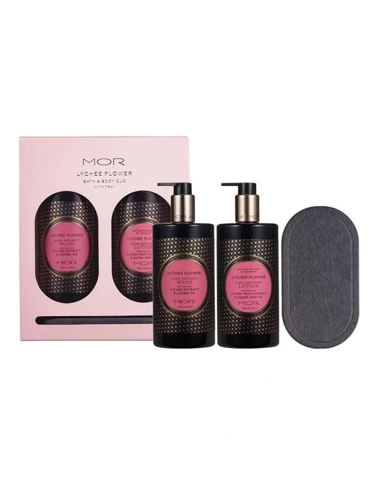 MOR Lychee Flower Bath and Body Duo with Tray