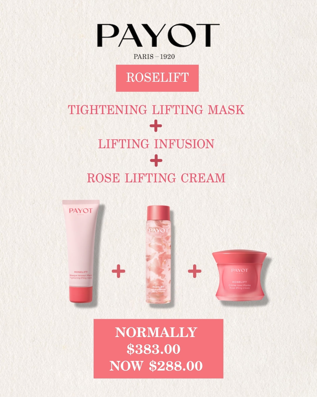 PAYOT ROSELIFT Holiday Value Bundle Pack + Luxe Spa Bathrobe