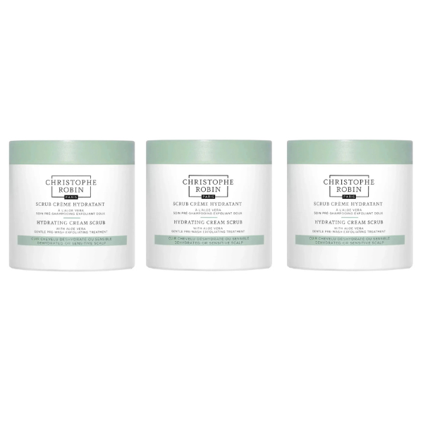 Christophe Robin Hydrating Cream Scrub With Aloe Vera 250ml x3