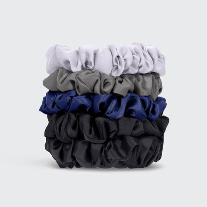 Kitsch Ruched Satin Scrunchies 5pc Set- Midnight