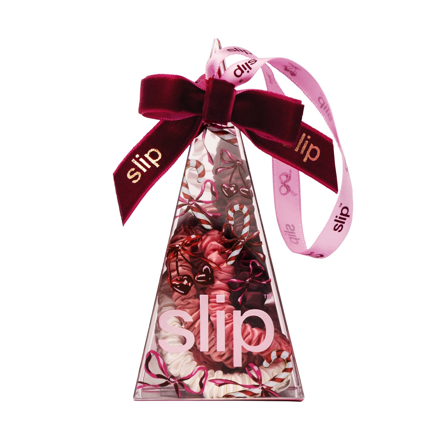 Slip Pure Silk Skinny Scrunchie Ornament - Candy Cane