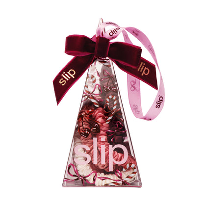 Slip Pure Silk Skinny Scrunchie Ornament - Candy Cane