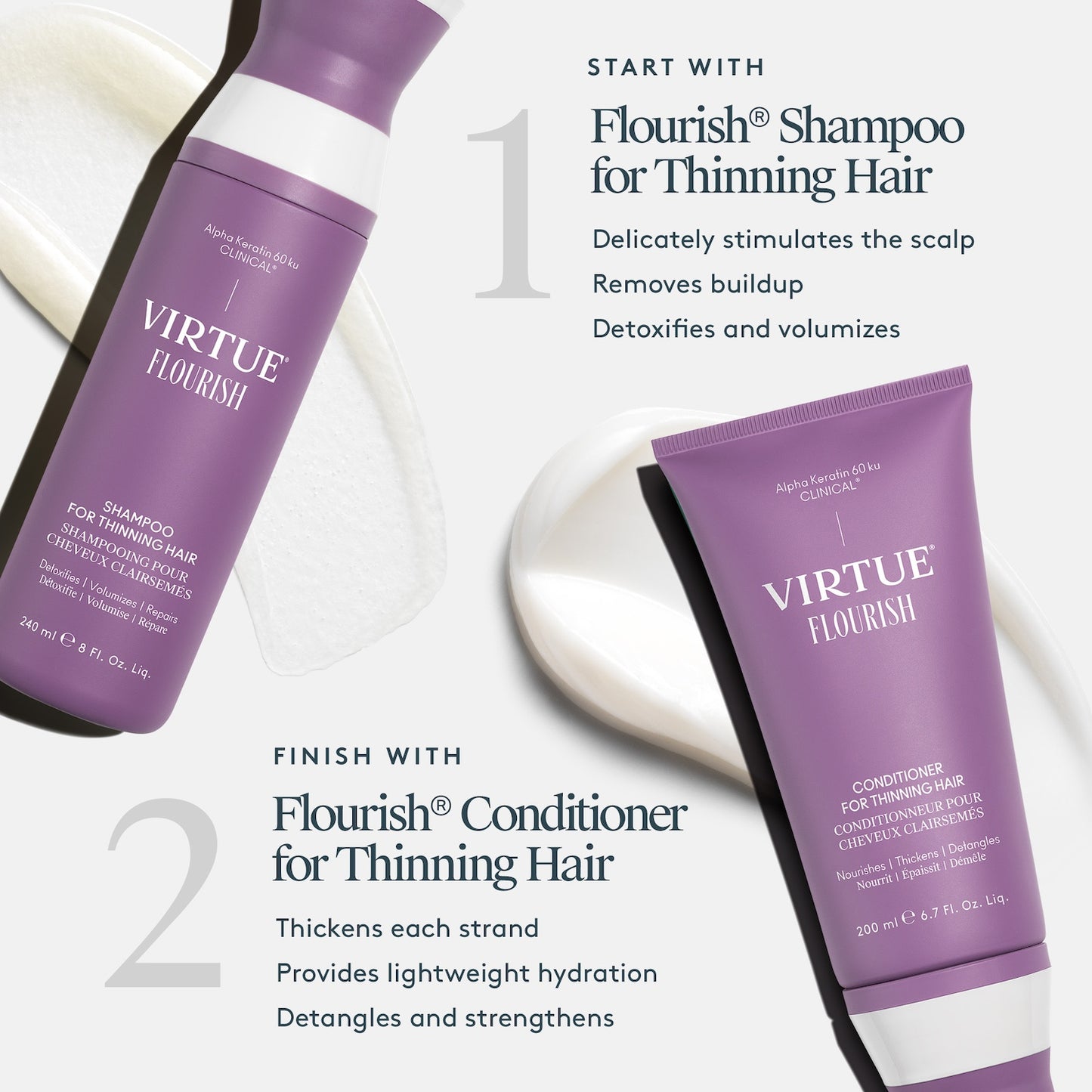 Virtue Flourish Shampoo for Thinning Hair 240ml