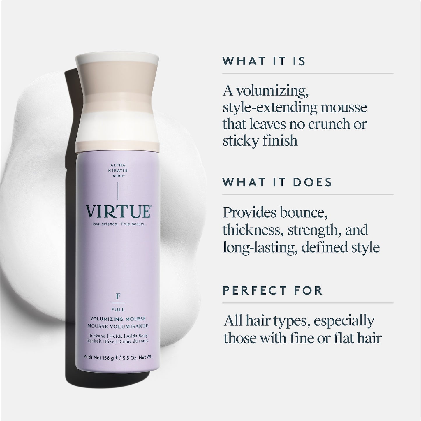Virtue Full Volumizing Mousse 156g
