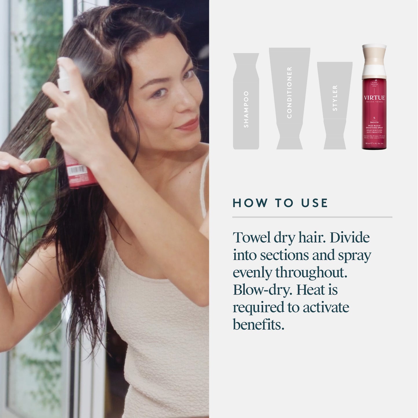 Virtue Smooth Frizz Block™ Smoothing Spray 150ml