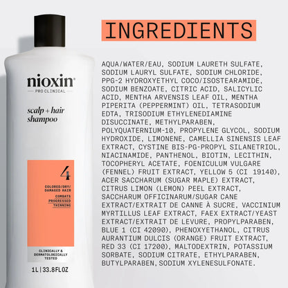 Nioxin Scalp + Hair Thickening System 4 Shampoo 1L