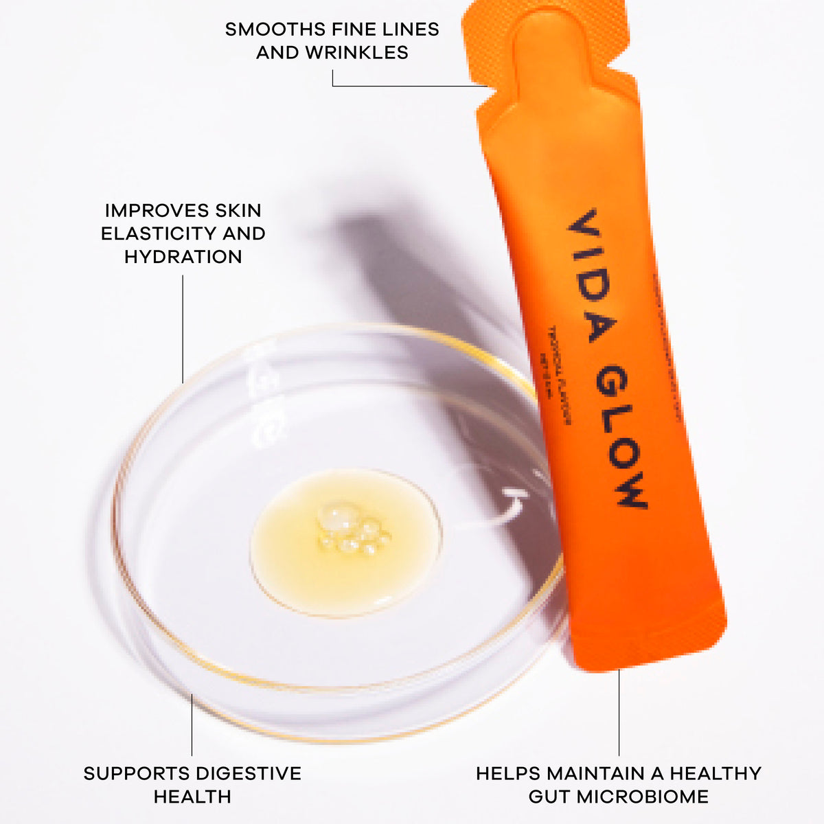Vida Glow Liquid Collagen Skin + Gut - Tropical 15 x 12.5ml Sachets