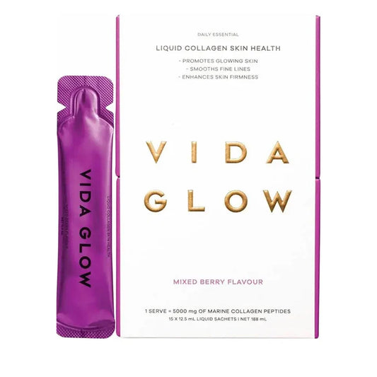 Vida Glow Liquid Collagen Skin Health Mixed Berry - 15 sachets