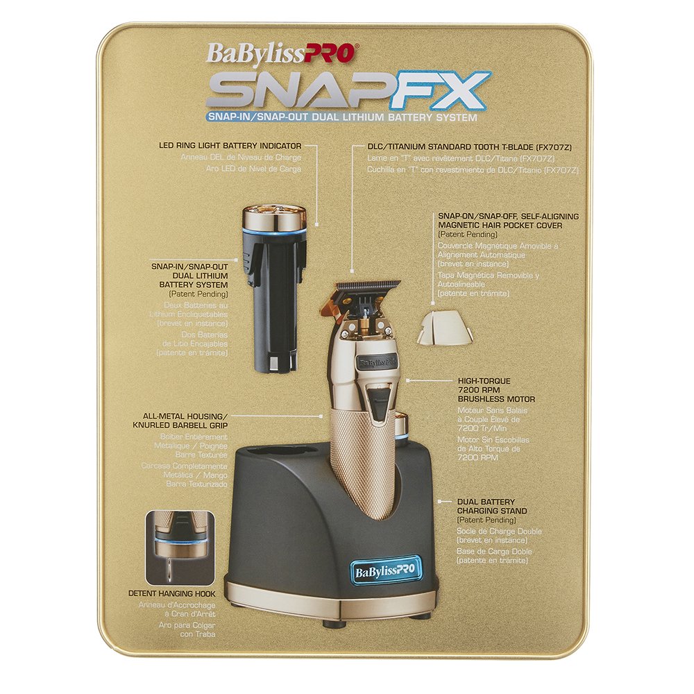 BaBylissPRO BaBylissPRO SnapFX Gold Trimmer Cordless Beard Care
