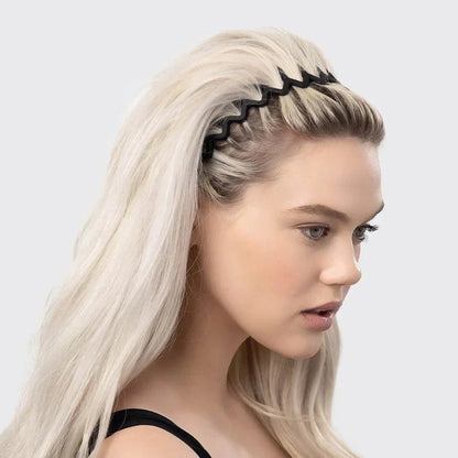 Kitsch Kitsch Recycled Plastic Zigzag Headbands 2pc Set - Black & Tort Headband