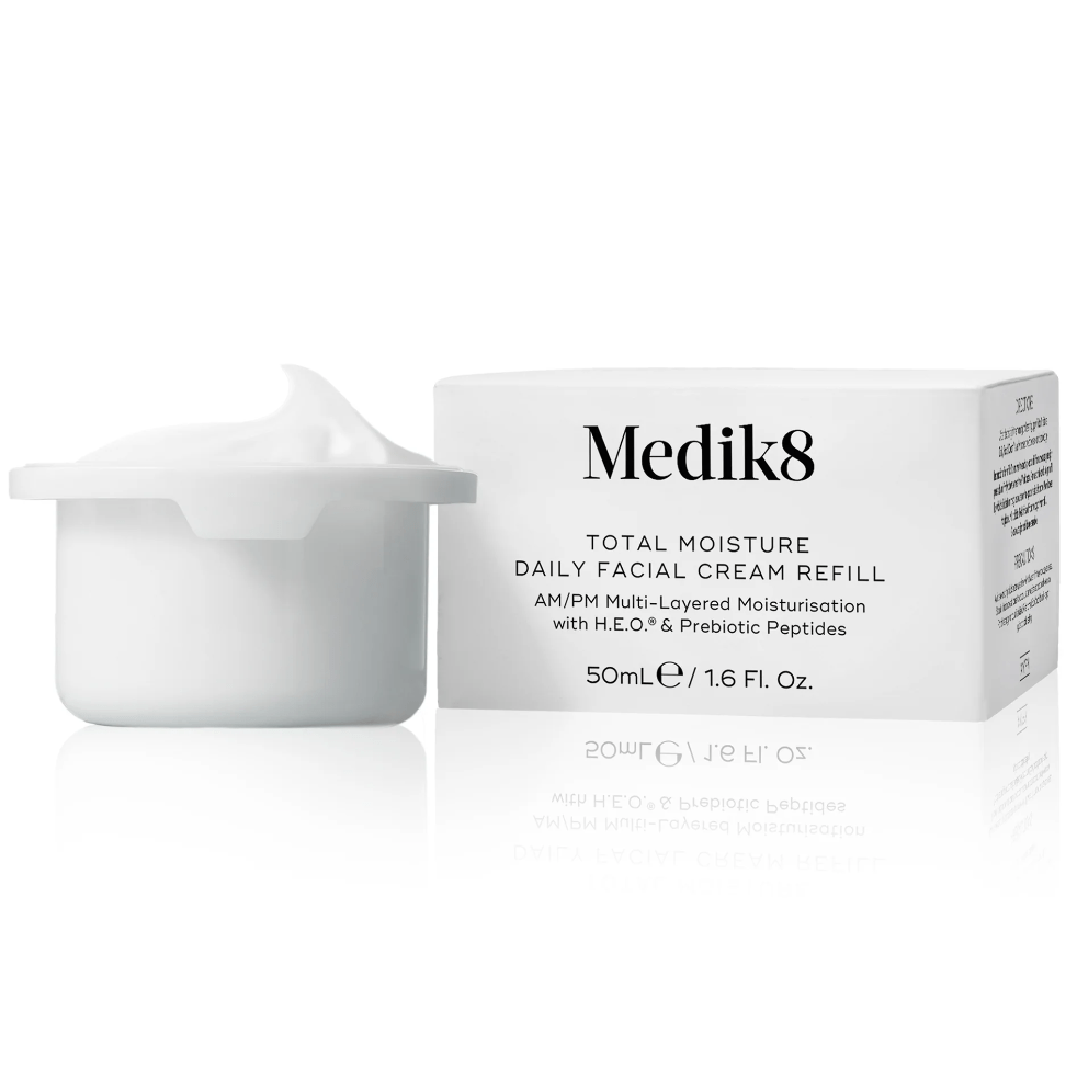 Medik8 Total Moisture Daily Facial Cream Refill 50ml - Product and Carton