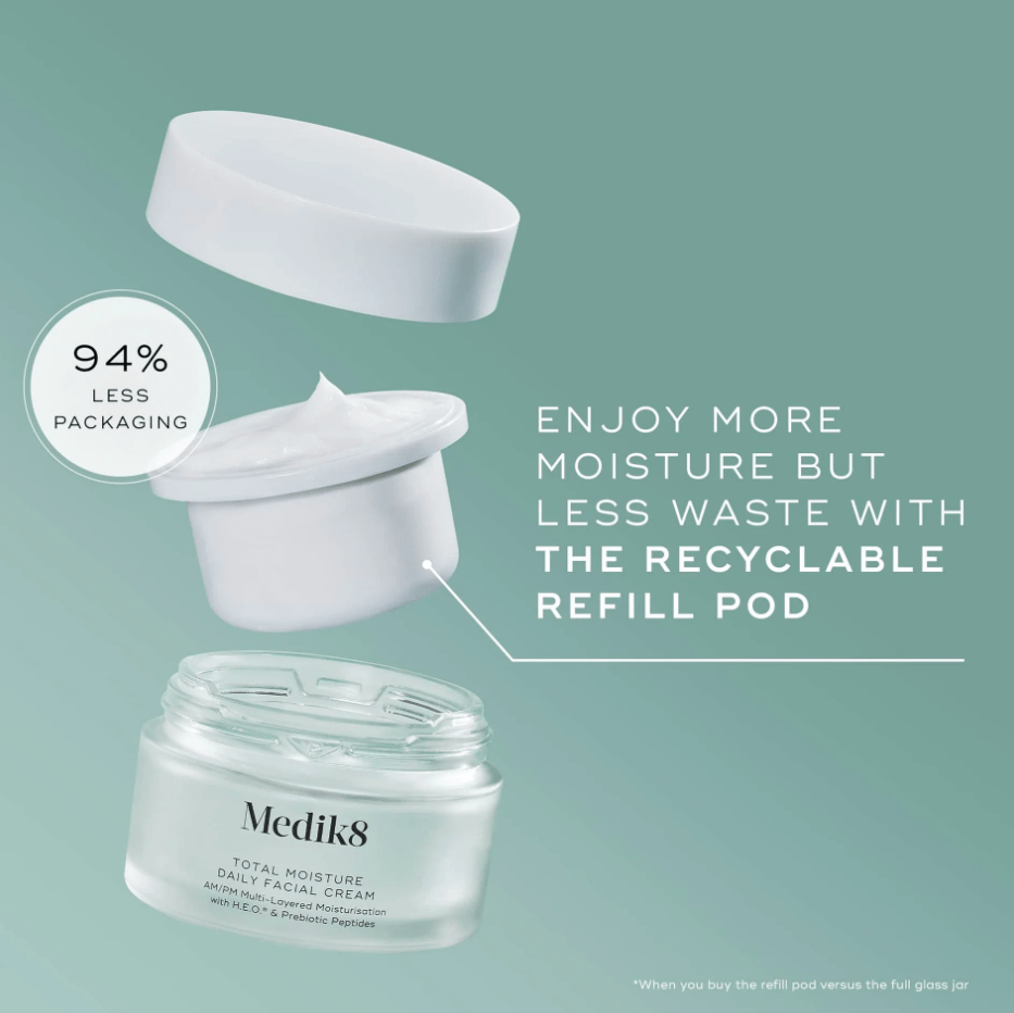 Medik8 Total Moisture Daily Facial Cream Refill 50ml - Recyclable Refill Pod