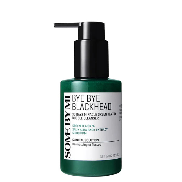 SOME BY MI Miracle Bye Bye 30 Days Blackhead Miracle Green Tea Tox Bubble Cleanser 120g
