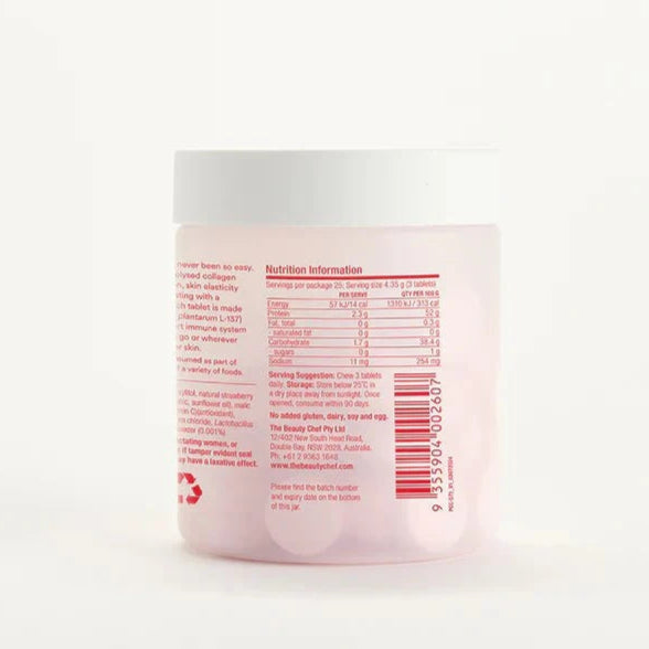 The Beauty Chef PLUMPERS Collagen Chewables Strawberry 90g