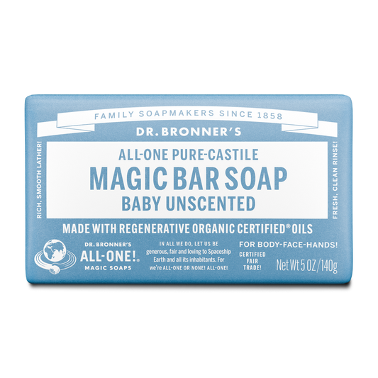 Dr. Bronner's Pure Castile Bar Soap - Baby Unscented 140g