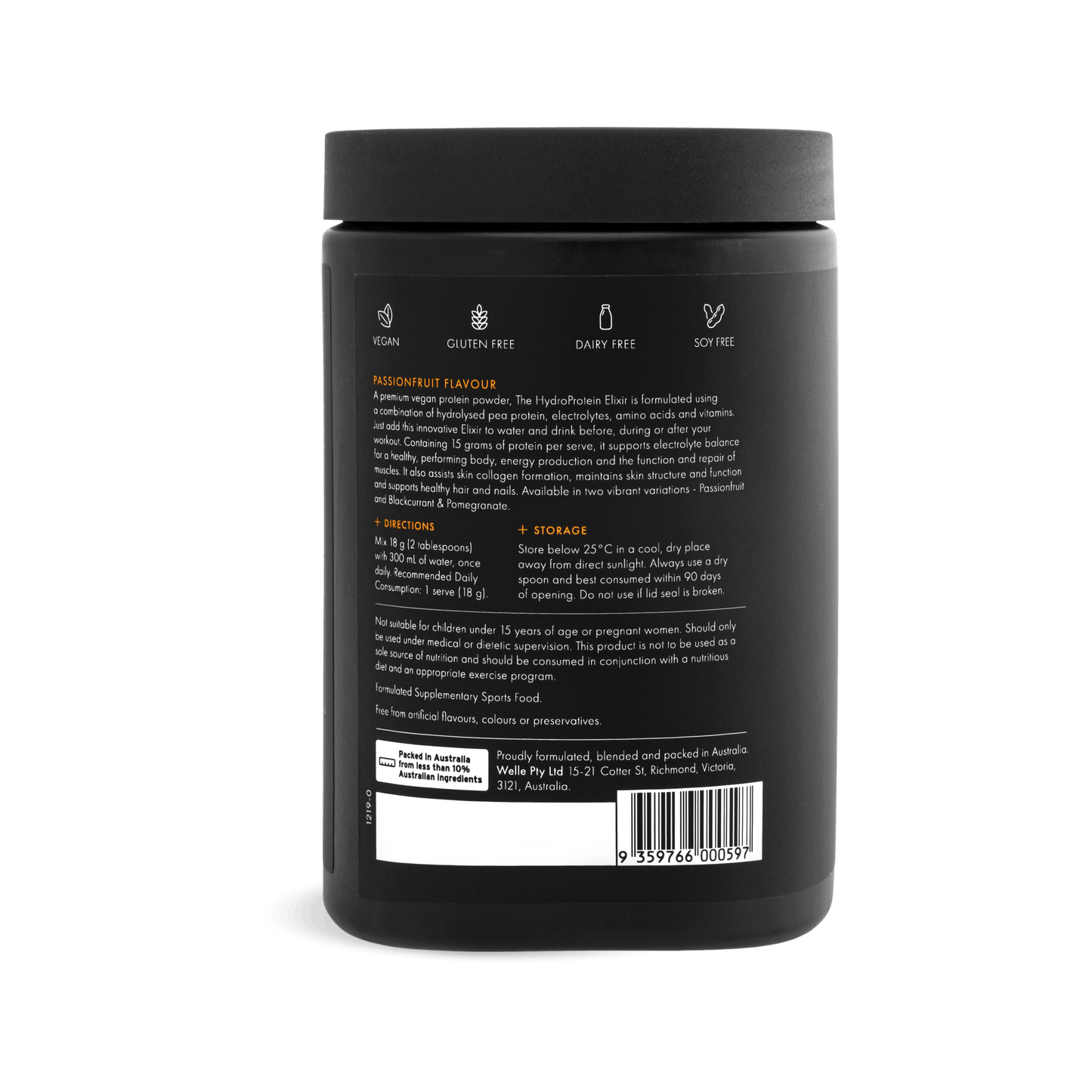 WelleCo WelleCo The HydroProtein Elixir - Passionfruit 270g